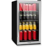 Klarstein Beersafe 4XL Réfrigérateur 124 litres 4 étagères Porte en verre panoramique Acier inoxydable