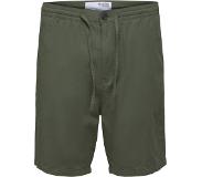 Selected Homme Pantalon Courte Slhcomfort-newton Linen Vert Homme | Pointure M
