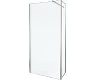 Balmani Move douche à l'italienne avec panneau latéral pivotant 100 x 200 cm verre transparent profil chrome brillant