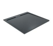 Balmani Indus receveur de douche 100 x 100 cm marbre composite gris graphite texture ardoise