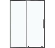 Luca Varess Morano porte coulissante 140 x 190 cm verre transparent profil noir mat