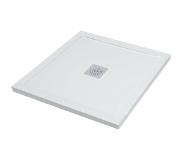 Linie Playa receveur de douche 80 x 80 cm marbre composite blanc brillant