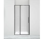 Luca Varess Morano porte pivotante 100 x 190 cm verre transparent profil noir mat