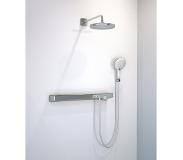 Hansgrohe ShowerTablet Select 700 colonne de douche encastrée robinet thermostatique avec douche de tête ronde 30 cm chrome et blanc brillants