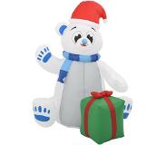vidaXL Ours polaire gonflable de Noël à LED pour Int/Ext 2,4 m
