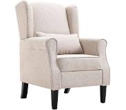 vidaXL Fauteuil Beige Tissu