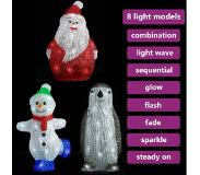 vidaXL Set de figurines de Noël LED 3pcs Acrylique Intérieur/extérieur