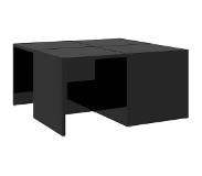 vidaXL Tables basses 4 pcs Noir brillant 33x33x33 cm Aggloméré