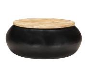 vidaXL Table basse Noir 68x68x30 cm Bois de manguier solide