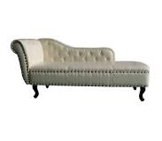 vidaXL Chaise longue Blanc crème Similicuir