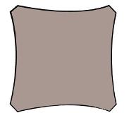 Perel Voile d'ombrage carrée 3,6 m Taupe GSS4360TA