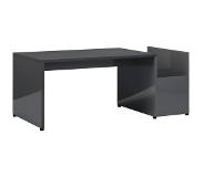 vidaXL Table basse Gris brillant 90x45x35 cm Aggloméré