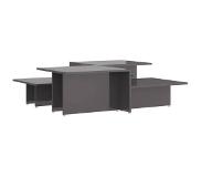 vidaXL Table basse 2 pcs Gris brillant 111,5x50x33cm Bois d'ingénierie