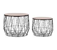 vidaXL Tables basses 2 pcs Noir