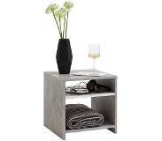 FMD Table basse avec étagère Gris béton et blanc