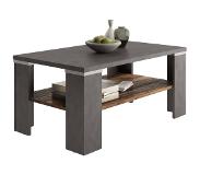 FMD Table basse avec étagère Gris Matera et style ancien