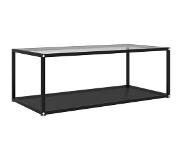 vidaXL Table basse Transparent et noir 100x50x35 cm Verre trempé