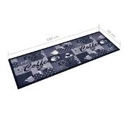 vidaXL Tapis de cuisine lavable Bleu café 60x180 cm