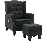 vidaXL Fauteuil de massage avec repose-pied Gris foncé Tissu