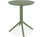 Alterego Table pliable ronde 'GIMLI' en matière plastique verte - intérieur / extérieur - Ø 60 cm