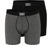 Saxx - Vibe Boxer Brief 2PK Black Grey - Caleçons - Taille : M