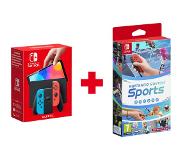 Nintendo Switch OLED Rouge / Bleu + Sports FR