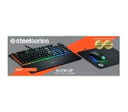 SteelSeries Glow Up Bnudle: Clavier gaming Apex 3 RGB AZERTY Noir + Souris gaming sans fil Rival 3 Noir + Tapis de souris