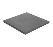 Linie Rumba receveur de douche 80 x 80 cm acrylique gris foncé texture ardoise