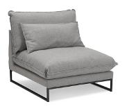 Alterego Grand fauteuil lounge 'LASKA' en tissu gris clair 1 place