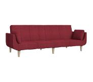 vidaXL Canapé-lit à 2 places avec deux oreillers Rouge bordeaux Tissu