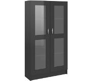 vidaXL Armoire à vitrine Noir brillant 82,5x30,5x150 cm Aggloméré