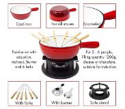 Klarstein Service à fondue Holsten Pot de poêle à brûler 6 fourchettes 1,5 L en fonte