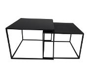 HSM Collection Ensemble de tables basses 2 pcs Carré Noir