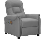 vidaXL Fauteuil de massage inclinable Gris Similicuir