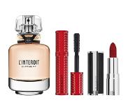 Givenchy L’interdit Eau De Parfum + Miniatures Mascara Disturbia + Le Rouge Interdit Intense Silk -coffret cadeau en édition limitée