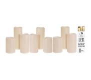 Nampook Led Candles - Set de 9 - Pour l'intérieur ET l'extérieur - Avec télécommande et minuterie