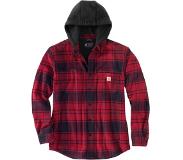 Carhartt Flannel-Fleece, chemise/veste à capuche ,Rouge Foncé (R09) ,XXL