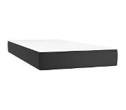 vidaXL Matelas de lit à ressorts ensachés Noir 90x190x20 cm Similicuir