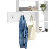FMD Porte-manteau mural avec 4 compartiments ouverts Blanc
