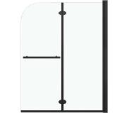 vidaXL Cabine de douche pliable 2 panneaux ESG 95x140 cm Noir
