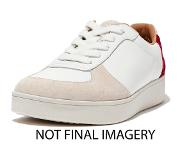 FitFlop Baskets FitFlop Femme Rally Leather Suede Panel Sneakers Urban White Rich Red-Taille 37