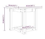 vidaXL Table basse Noir 50x50x45 cm Bois massif de pin