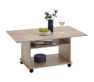 FMD Table basse avec roulettes Couleur de chêne
