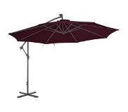 vidaXL Parasol déporté avec lumières LED Rouge bordeaux 350 cm