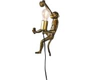 QAZQA Vintage wandlamp goud - Animal Monkey