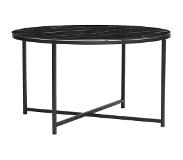 Hubsch Table basse métal / verre - marbre noir