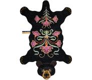Doing Goods Tapis ours noir en fleurs XL
