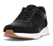 FitFlop Baskets FitFlop Women F-Mode Leather Suede Flatform Sneakers Black-Taille 39