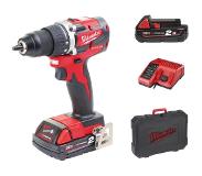 Milwaukee M18 CBLDD-202C - Set perceuse visseuse Li-Ion 18V (2x batterie 2.0Ah) dans mallette - moteur brushless - 60Nm