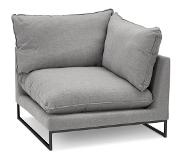 Alterego Fauteuil de coin 'LASKA CORNER' en tissu gris clair